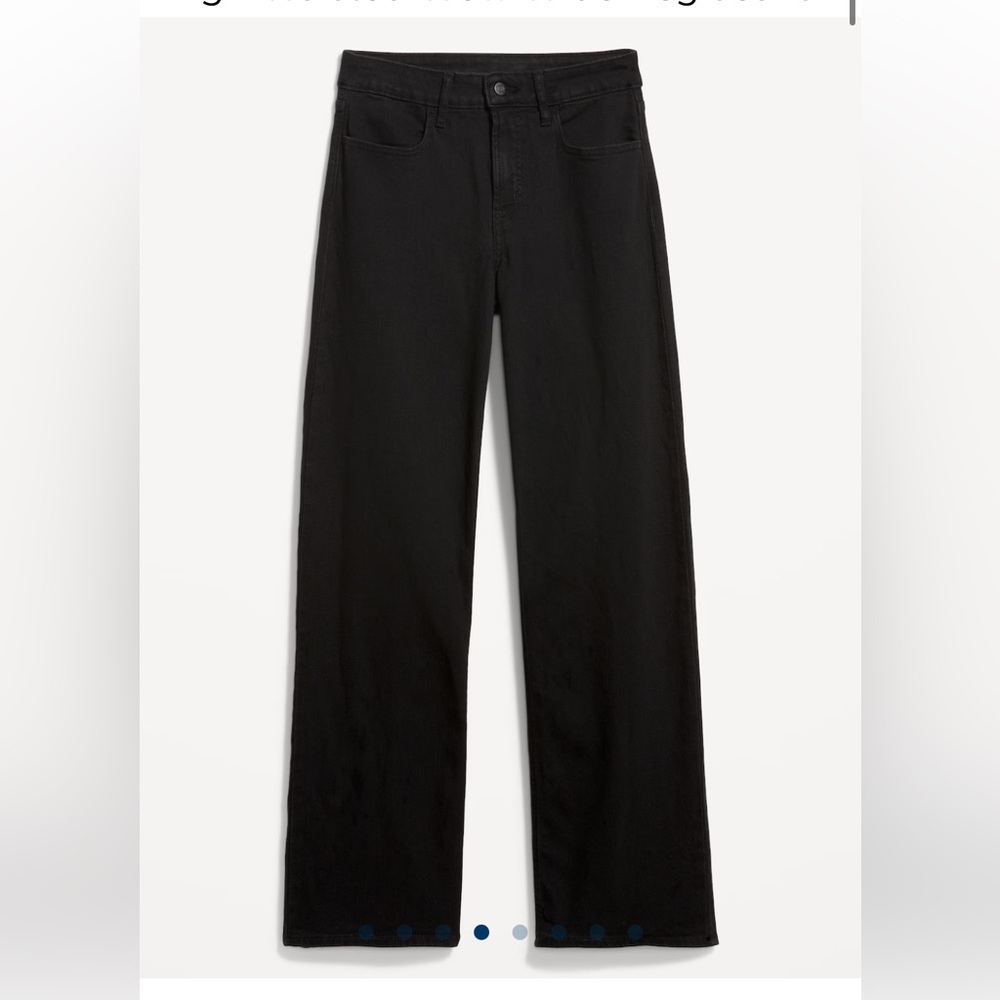 old navy high rise wow wide leg jeans black 6 tall, barely worn